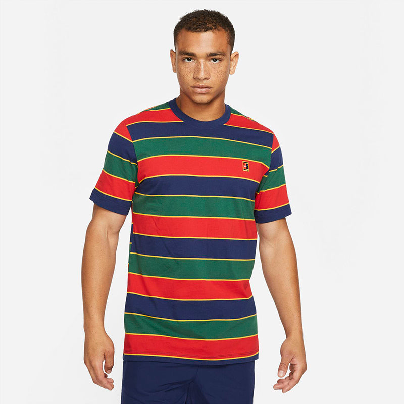 Nike Court Striped Tee (M) (Binary Blue) Nike