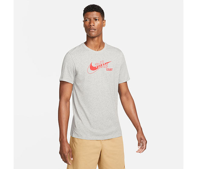 Nike Dri-Fit Swoosh Tennis Tee (M) (Grey)