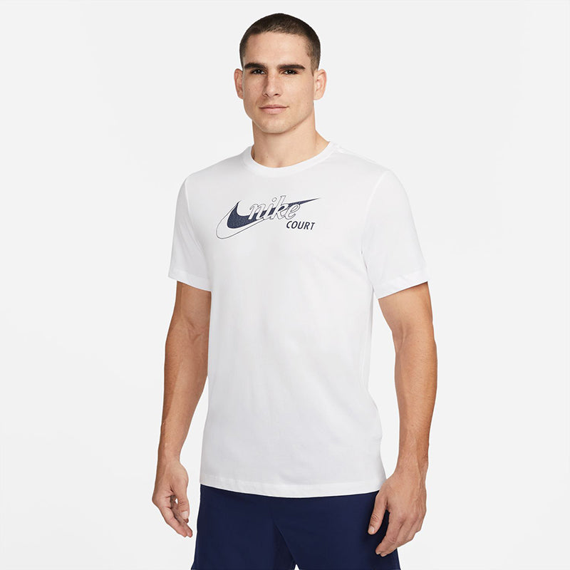 Nike Dri-Fit Swoosh Tennis Tee (M) (White) Nike