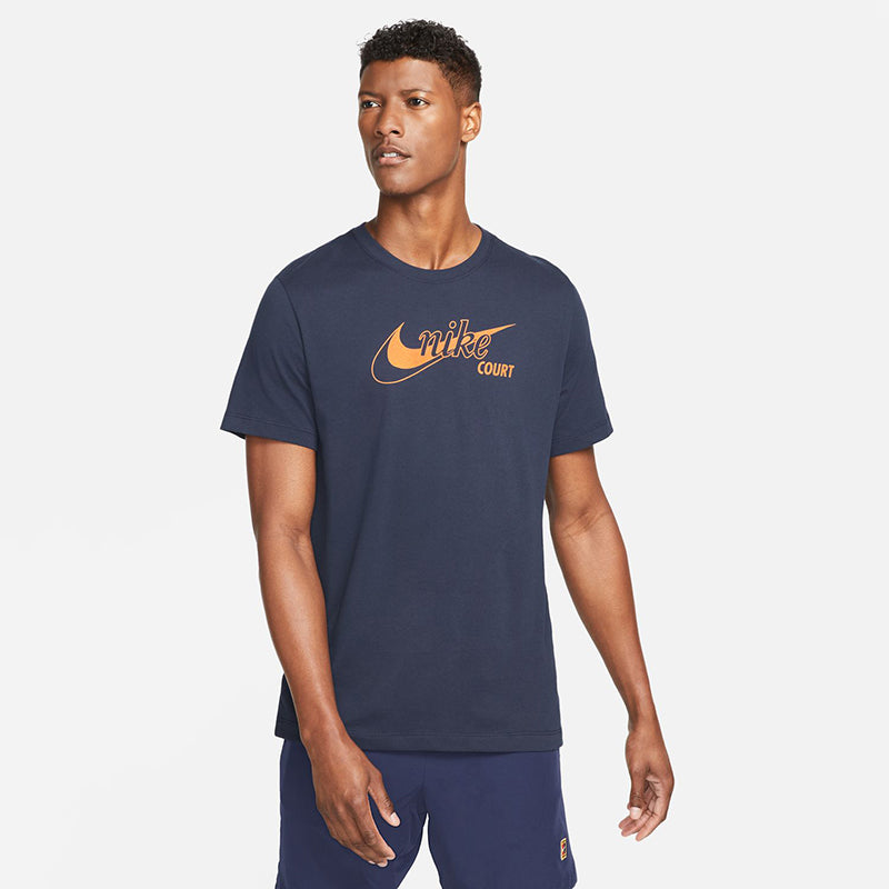 Nike Dri-Fit Swoosh Tennis Tee (M) (Navy) Nike