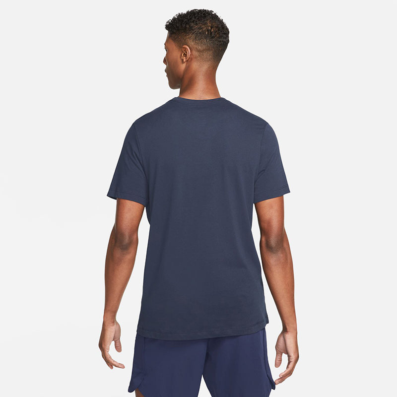 Nike Dri-Fit Swoosh Tennis Tee (M) (Navy) Nike