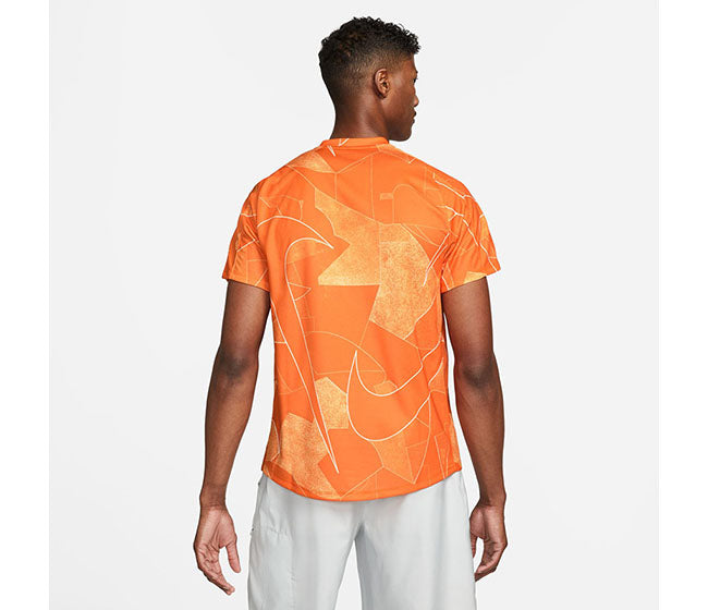Nike Court Dri-Fit Victory Printed Top (M) (Orange)