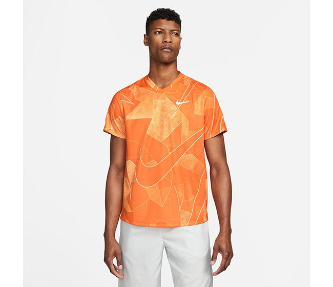 Nike Court Dri-Fit Victory Printed Top (M) (Orange)