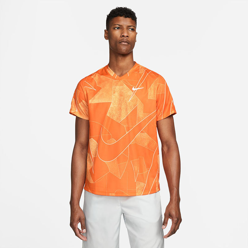 Nike Court Dri-Fit Victory Printed Top (M) (Orange) Nike