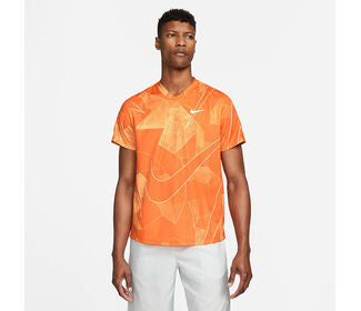 Nike Court Dri-Fit Victory Printed Top (M) (Orange)