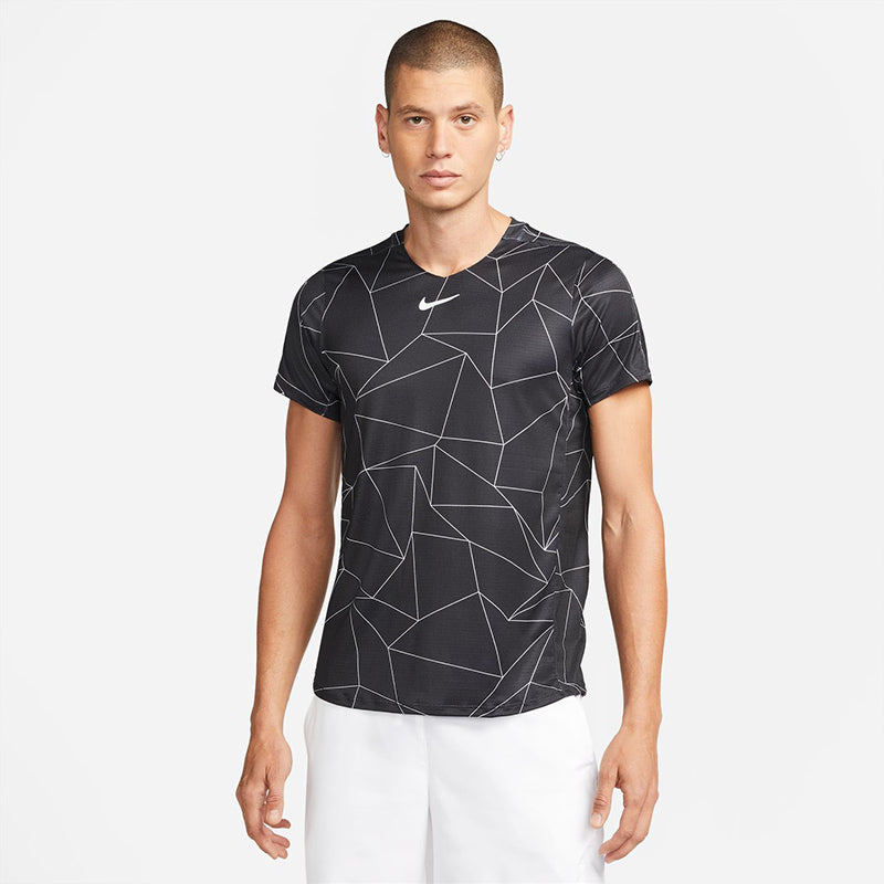 Nike Court Breathe Advantage Printed Top (M) (Black) Nike