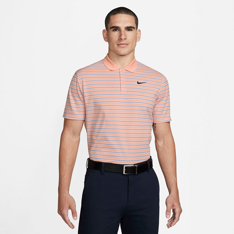 Nike Dri-Fit Victory Striped Polo (M) (Orange) Nike
