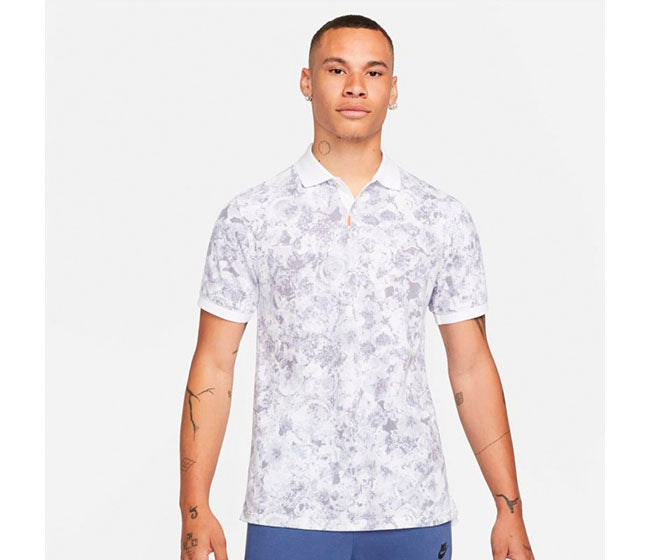 The Nike Printed Slim London Polo (M) (White)
