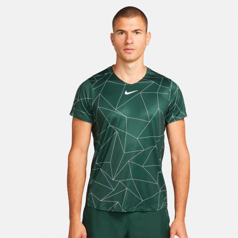 Nike Court Breathe Advantage Printed Top (M) (Dark Green) Nike