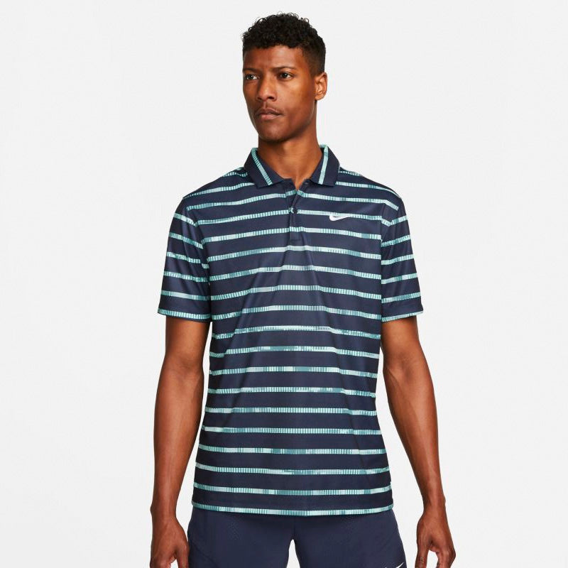 Nike Court Dri-Fit Printed Polo (M) (Navy)