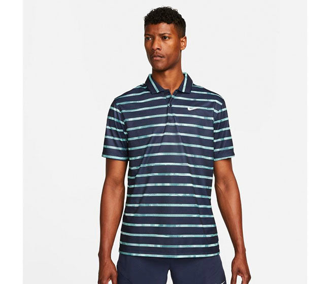 Nike Court Dri-Fit Printed Polo (M) (Navy)