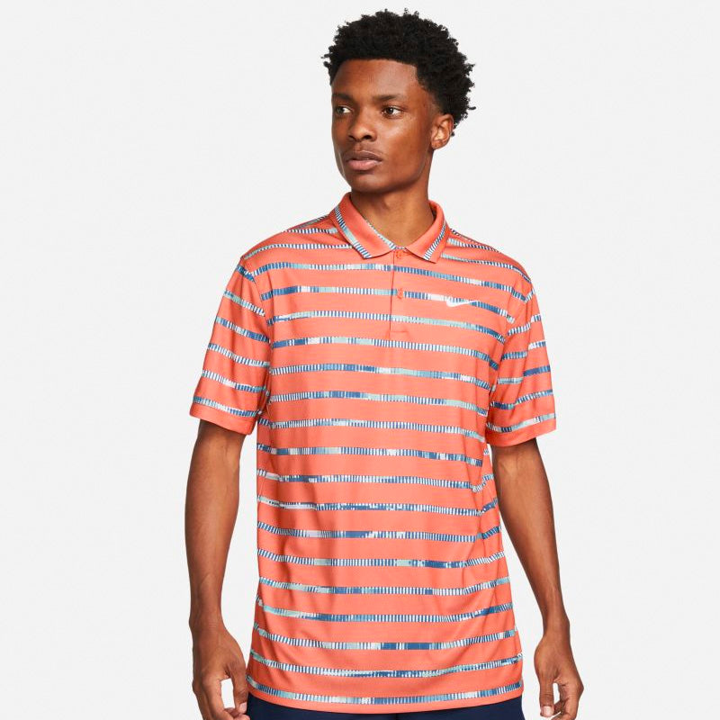 Nike Court Dri-Fit Printed Polo (M) (Rust Orange) Nike