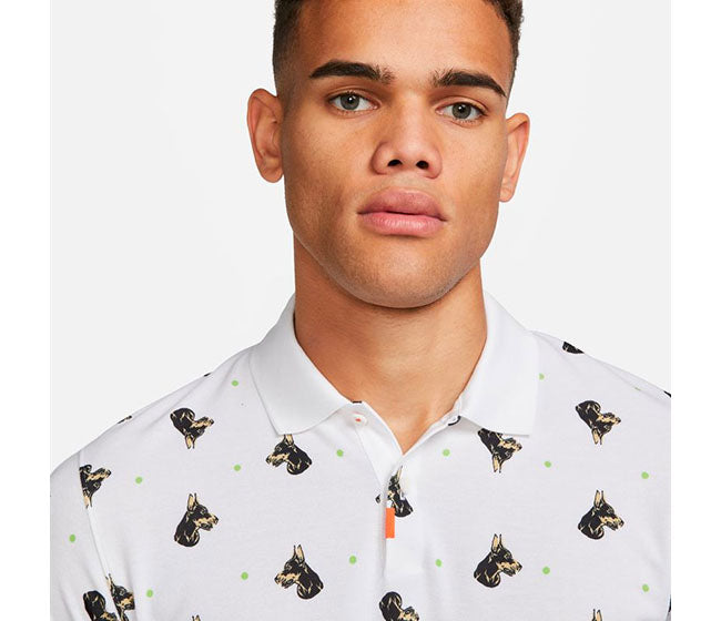 The Nike Printed Polo Slim (M) (White)