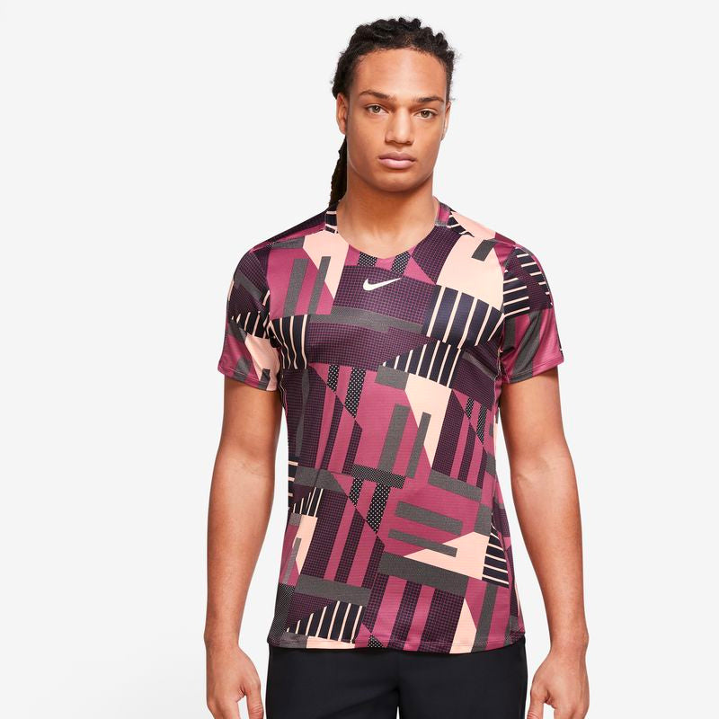 Nike Court Advantage Printed Top (M) (Maroon) Nike
