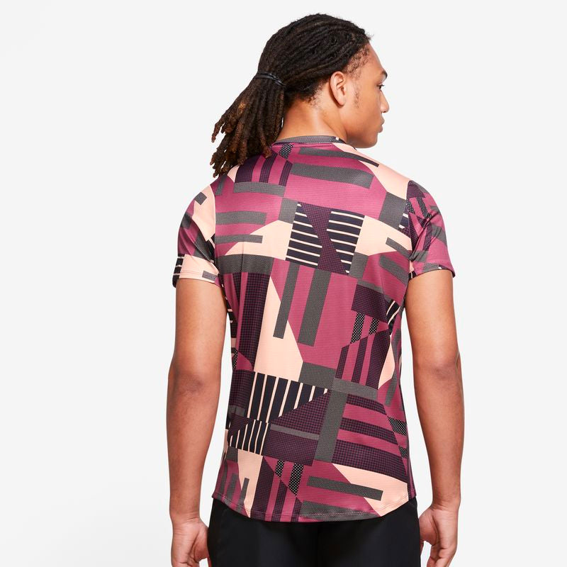 Nike Court Advantage Printed Top (M) (Maroon) Nike
