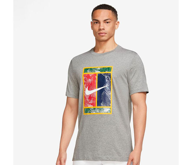 Nike Court Dri-Fit Heritage Tee (M) (Grey)
