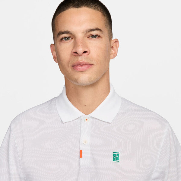 The Nike Heritage Printed Polo (M) (White)