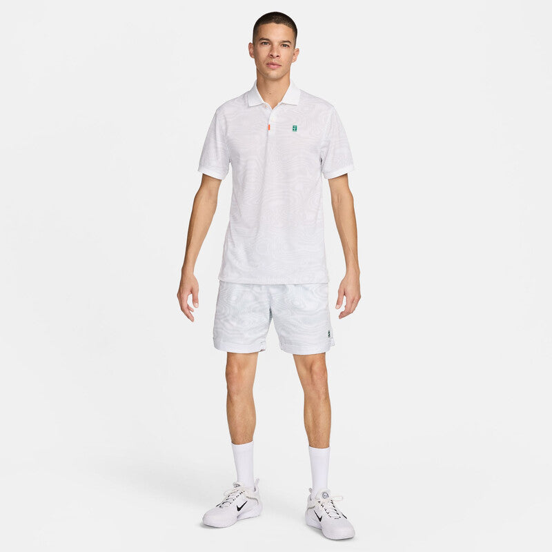 The Nike Heritage Printed Polo (M) (White)