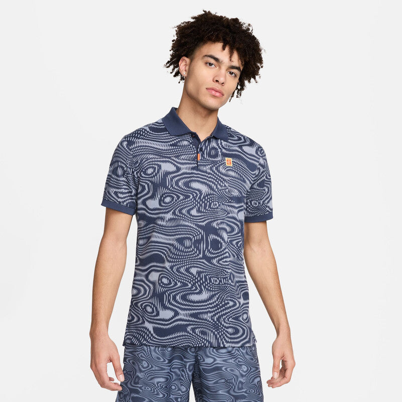 The Nike Heritage Printed Polo (M) (Thunder Blue)