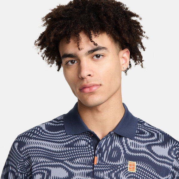 The Nike Heritage Printed Polo (M) (Thunder Blue)