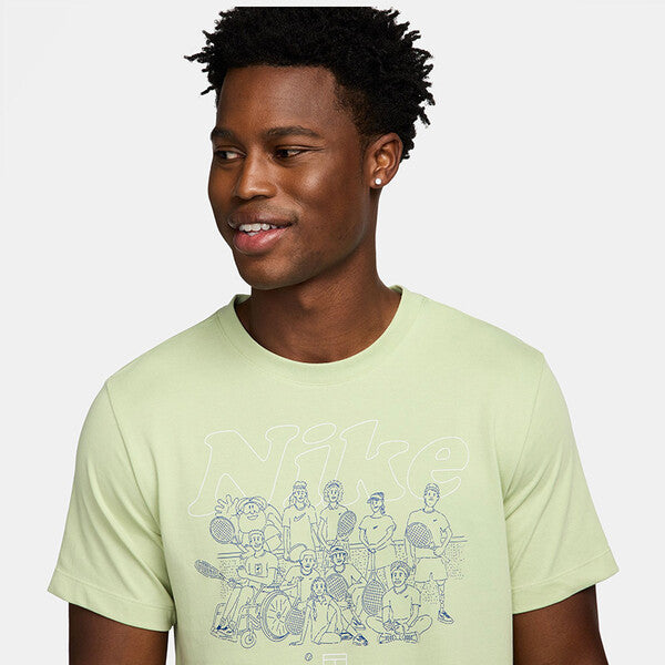 Nike Court Dri-Fit Graphic Tee (M) (Olive)