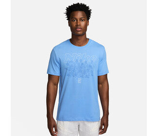 Nike Court Dri-Fit Graphic Tee (M) (University Blue)