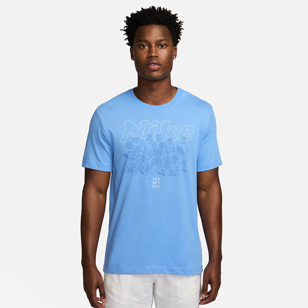 Nike Court Dri-Fit Graphic Tee (M) (University Blue)