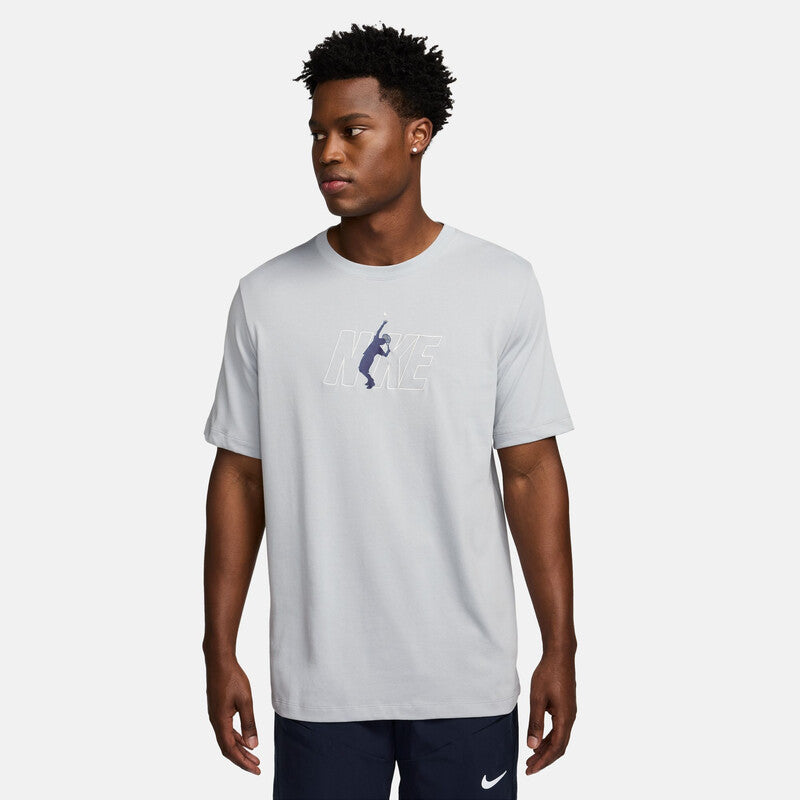 Nike Court Dri-Fit Tennis Graphic Tee (M) (Grey)