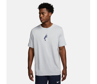 Nike Court Dri-Fit Tennis Graphic Tee (M) (Grey)