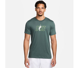 Nike Court Dri-Fit Tennis Graphic Tee (M) (Vintage Green)