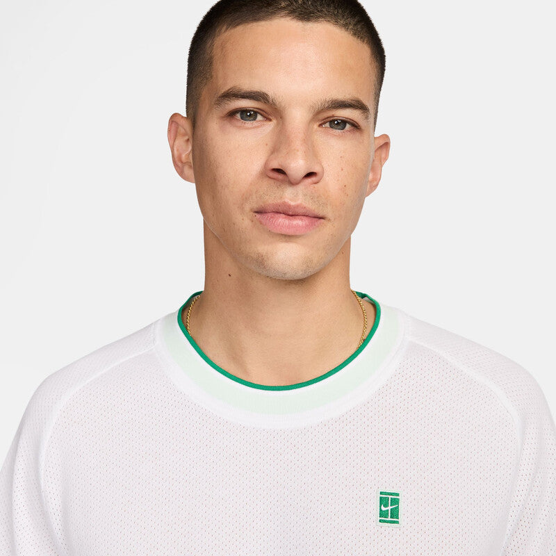 Nike Court Heritage Short Sleeve Top (M) (White) Nike