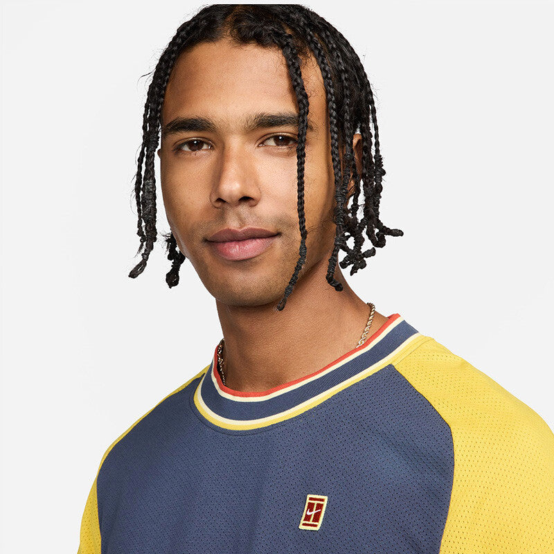 Nike Court Heritage Short Sleeve Top (M) (Thunder Blue) Nike