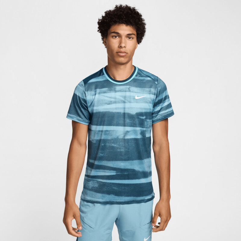 Nike Court Advantage Printed Top (M) (Denim Turquoise)