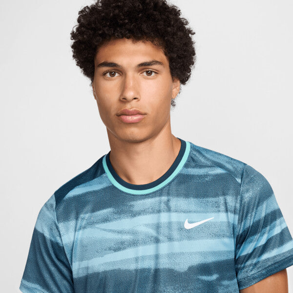 Nike Court Advantage Printed Top (M) (Denim Turquoise)