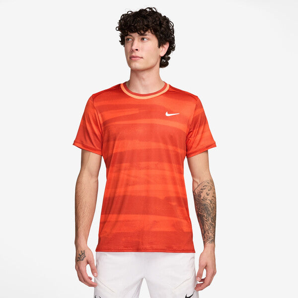 Nike Court Advantage Printed Top (M) (Orange)