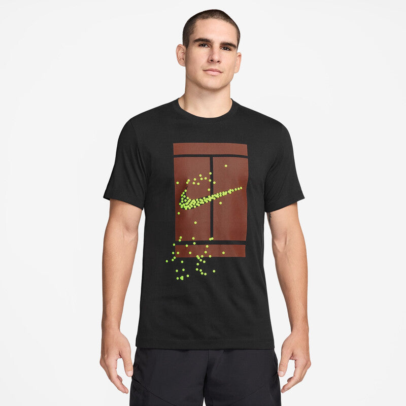 Nike Court Heritage Graphic Tee (M) (Black)