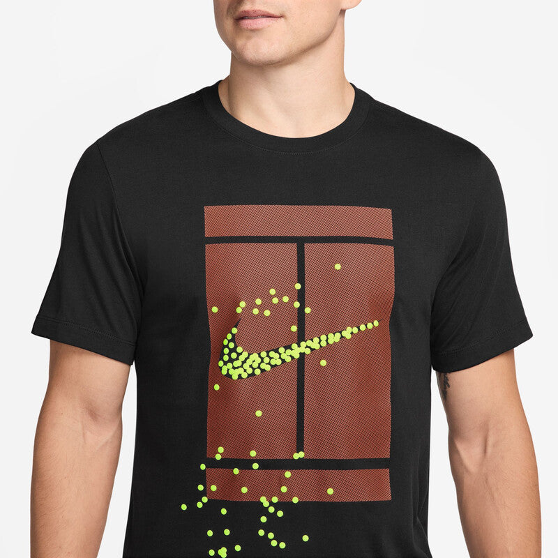 Nike Court Heritage Graphic Tee (M) (Black)