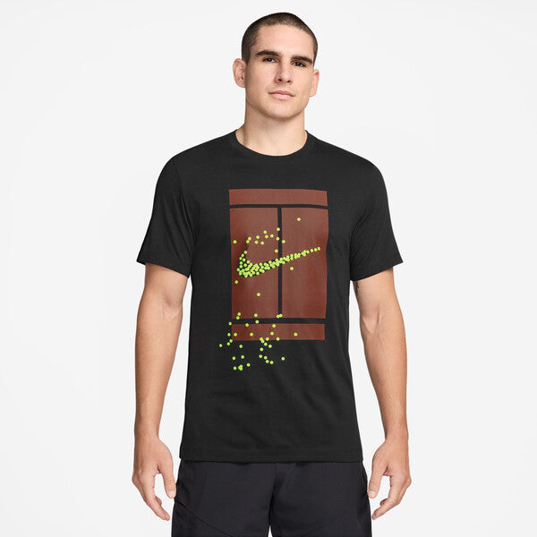 Nike Court Heritage Graphic Tee (M) (Black)