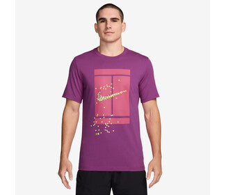Nike Court Heritage Graphic Tee (M) (Hot Fuchsia)