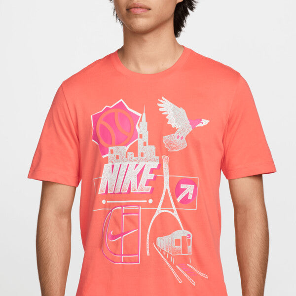 Nike Court Graphic Us Open Tee (M) (Lt Wild Mango)