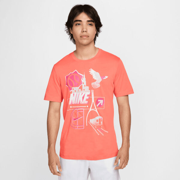 Nike Court Graphic Us Open Tee (M) (Lt Wild Mango)