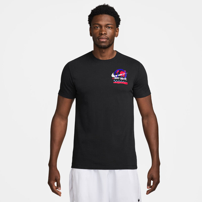 Nike Court Graphic Tennis Tee (M) (Black)