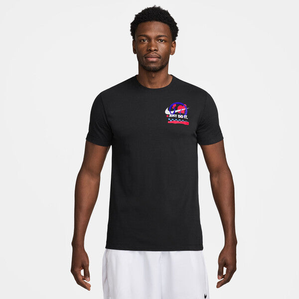 Nike Court Graphic Tennis Tee (M) (Black)