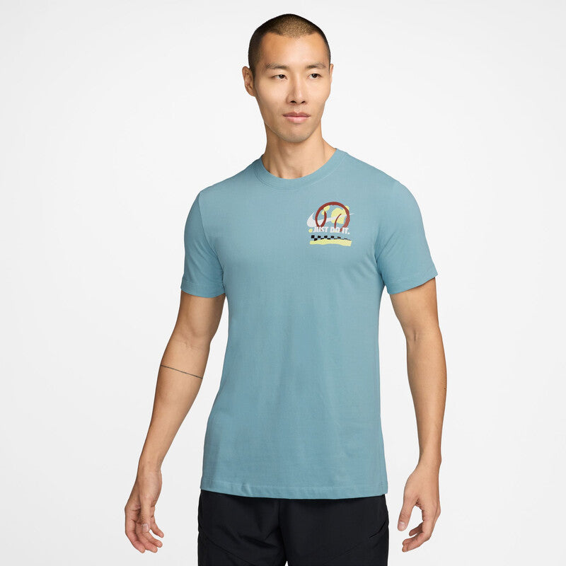 Nike Court Graphic Tennis Tee (M) (Denim Turqoise)