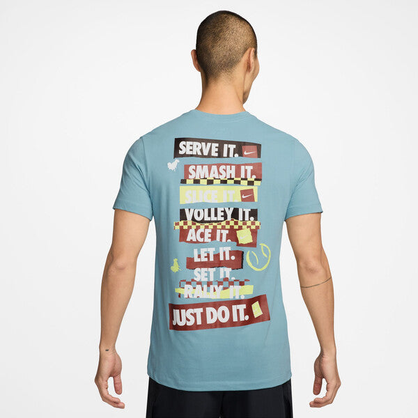 Nike Court Graphic Tennis Tee (M) (Denim Turqoise)