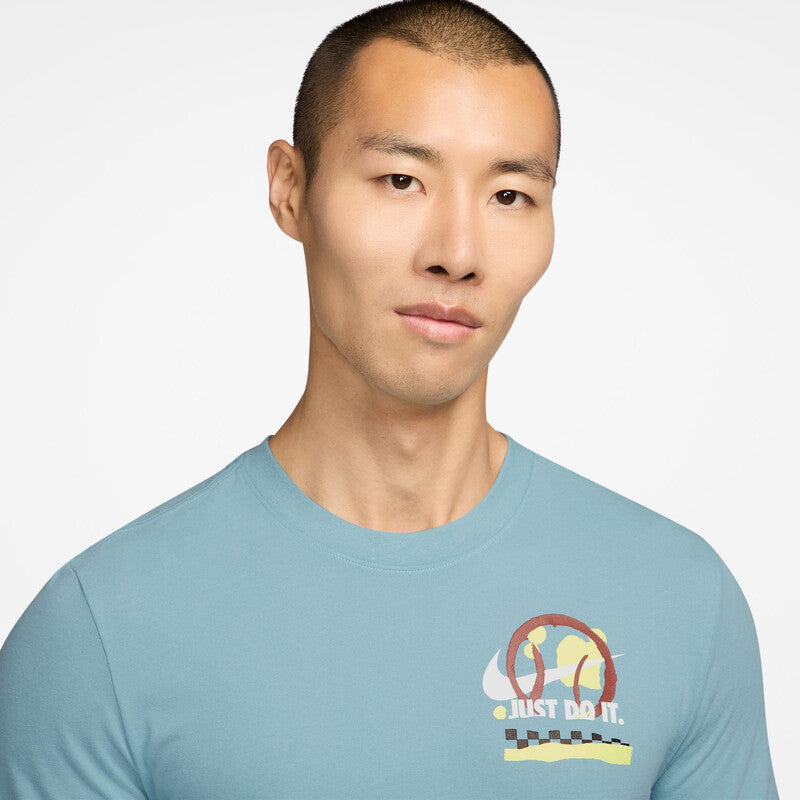 Nike Court Graphic Tennis Tee (M) (Denim Turqoise)