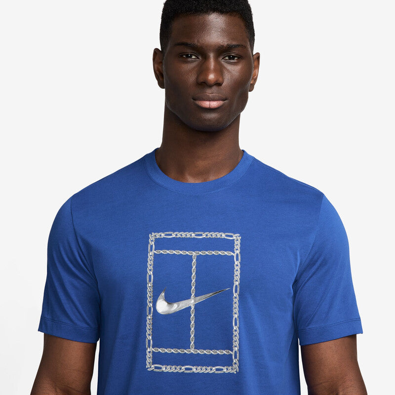 Nike Court Dri-Fit Heritage Tee (M) (Royal)