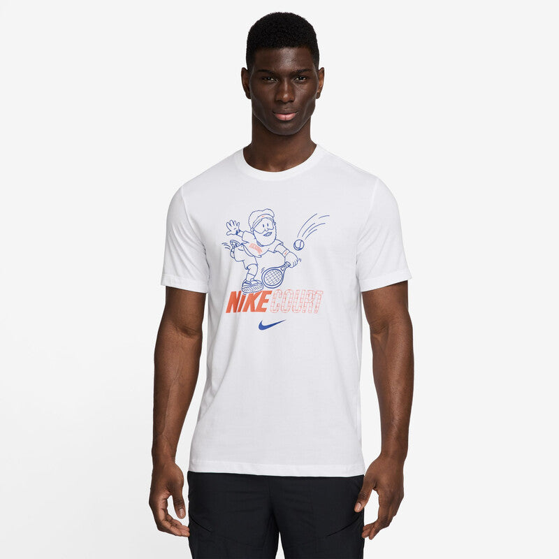 Nike Court Dri-Fit Graphic Tee (M) (White)