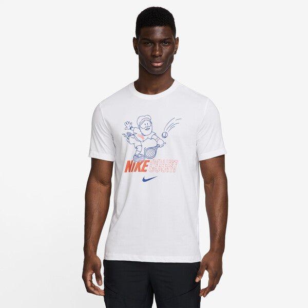 Nike Court Dri-Fit Graphic Tee (M) (White)
