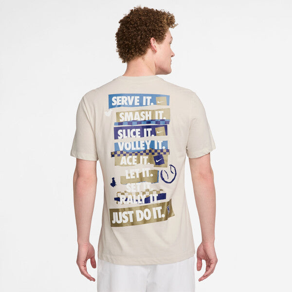 Nike Court Dri-Fit Graphic Tennis Tee (M) (Lt Orewood Brown)